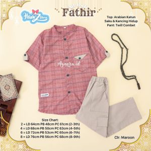 Setelan Anak FATHIR Motif Geometris Katun & Twill Usia 3-8 Tahun