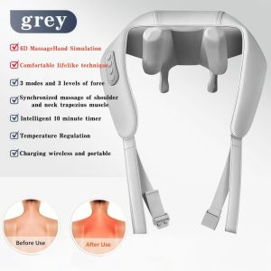 【SG Seller】Massage Shoulder Neck Massager Wireless Multi-Functional 6D Body Muscle Kneading Cervical Hot Compress Massage