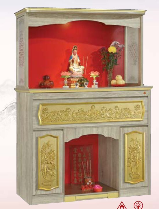 Full Solid Wood Chinese Feng Shui Prayer Altar Table Praying Cabinet ...