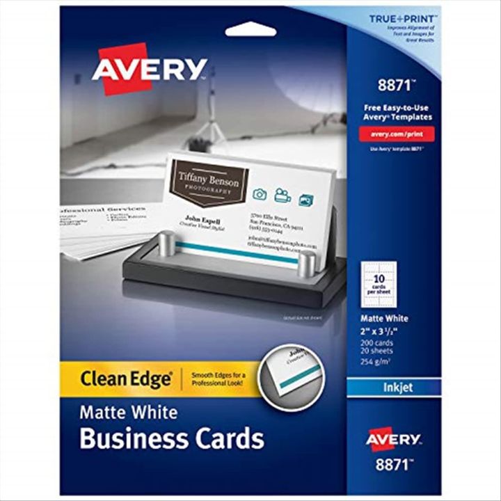 Avery Two-Side Printable Clean Edge Business Cards for Inkjet Printer ...