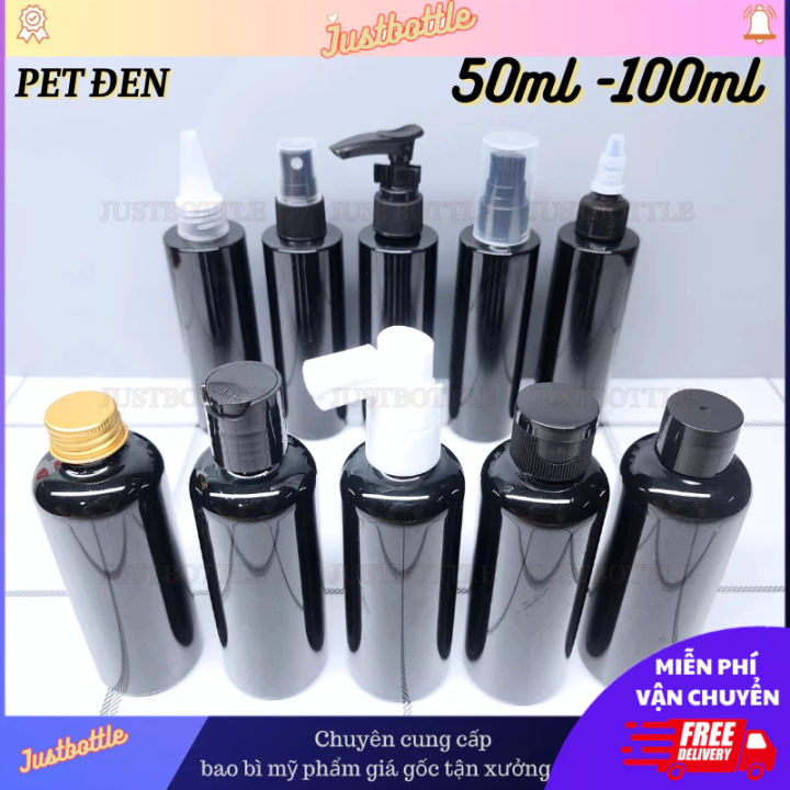 Lọ Chiết Mỹ Phẩm Đen 30Ml 50Ml 100Ml Giá Rẻ Vỏ Chai Nhựa Pet Nhỏ Dạng ...