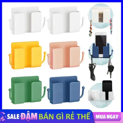 Kệ Dán Tường Để Điện Thoại Remote Có Khe Hở Hình Sừng Hươu Dán Tường - Giá Đỡ Điện Thoại Dán Tường Ổ Cắm Tiện Lợi - Kệ Điện Thoại Dán Tường Để Đồ Đa Năng