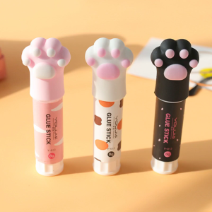 Craft Glue Stick with Cute Lid Strong-Hold Adhesive Stick Children-friendly for DIY Crafts Diary Planner Scrapbooking