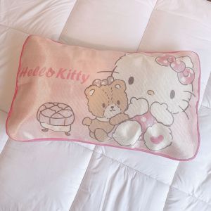 ปลอกหมอนผ้าไหมน้ำแข็งสำหรับเด็กลายการ์ตูนน่ารักนุ่มพิเศษปลอกหมอน1ชิ้น (ไม่มีหมอนแกน)
