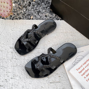 Free Shipping WomenS Fashion Wedge Heel Casual Shoes Chunky Heel Flat Sole Korean Style Slip-On Mules