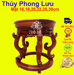 Đôn chân khuyên kê đồkỷ tròn kiểu cổ gỗ hương ta đỏ mặt 161820222530cm