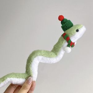 IPIE2 Plush Year of The Snake Plush Toy Little Snake Wrap Around Arm Green Snake Animal Doll Cute Soft Snake Stuffed Plush Doll Children Gift