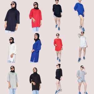 KAOS OVERSIZE WANITA UKURAN JUMBO TANGAN 7/8 /serba 25rb