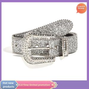 Graceful Shiny Rhinestone Wide Belt Ladies Dress Belt Adult Rhinestone Belt Dress Belt