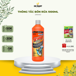 [Chuẩn Đức] Nước thông cống bồn rửa Drano 500ml-1l | Đánh tan tắc nghẽn an toàn khử mùi hiệu quả