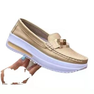 Plus Size Thick-Soled WomenS Shoes 2025 New Casual Slip-On Loafers With Metal Buckle