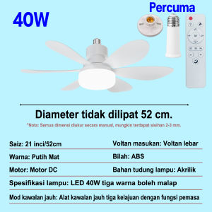 52cm ceiling fan ABS ceiling fan 3-speed remote control silent pure copper DC motor acrylic lampshade inverter fan LED fan suitable for living room dining room bedroom home and other places.