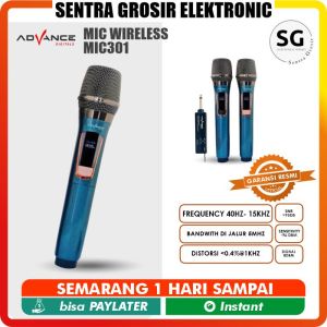 Advance Mic Wireless MIC301 / MIC-301 Double Digital Mic Wireless Microphone Metalic