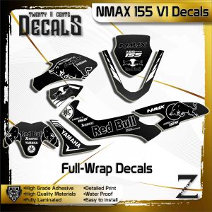 yamaha NMAX 155 V1 full wrap black redbull