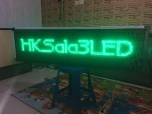 Running Text Dua Sisi 40x140cm Hijau Wifi Outdoor