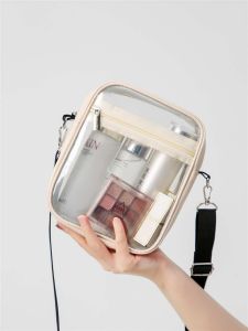 Compact Transparent Crossbody Bag for Women PVC Jelly Design Chic See-through Design Waterproof 16x6x21cm Lightweight 133.5g