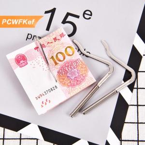 【PCWFKef】 Kẹp tiền kim loại kẹp tiền mặt bằng thép không gỉ Kẹp giữ túi (màu: Bạc)