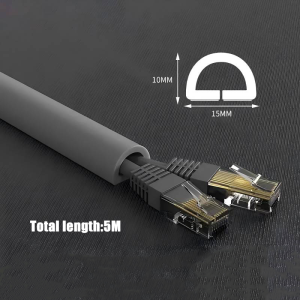 KEVE 5M Wall Cord Cover Sleeve PVC Soft Rubber Trunking Sleeves Soft Rubber Trunking Waterproof Self-adhesive Protector