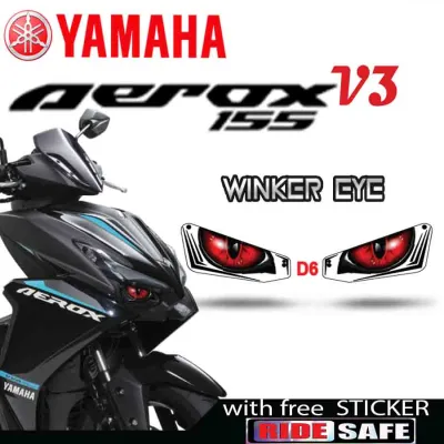 YAMAHA AEROX V3 155/ WINKER EYE STICKER/TRANSPARENT/TRANSLUCENT VNYL LAMINATED MATERIAL/MACHINE CUT