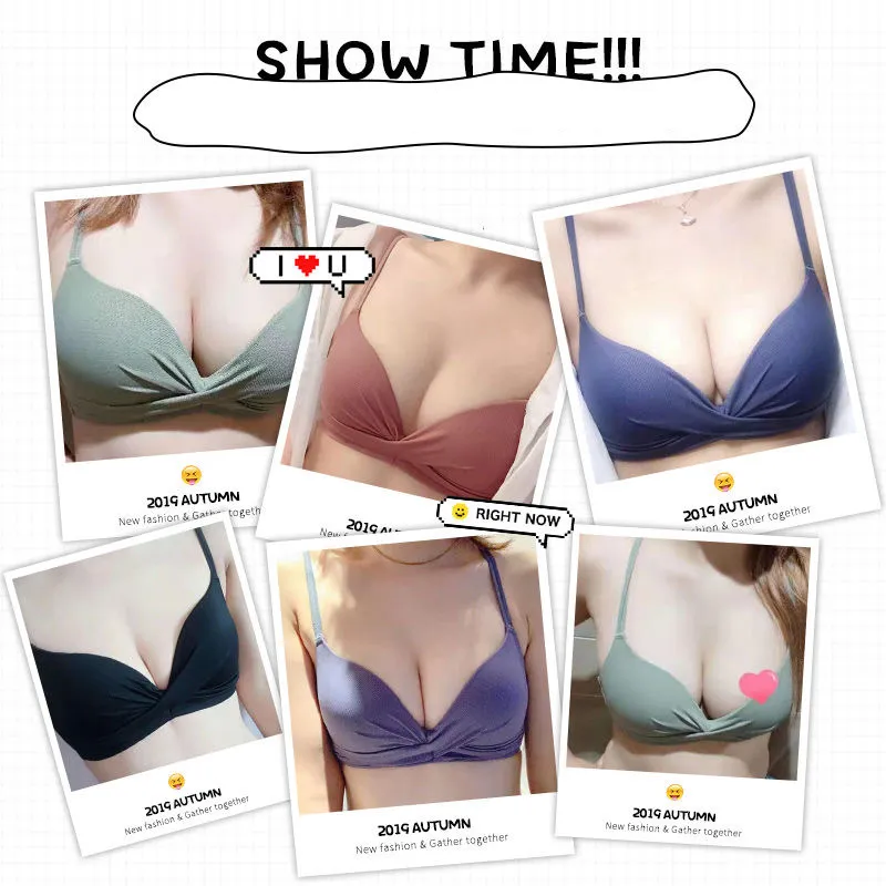 INTIMA Bra and Panty Set for Women Push Up Bra with Foam Small Breasts  Underwear Wireless Seamless Lingerie Beauty Back Brallete and Simple Panty  Terno