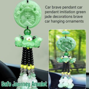 Car Hanging Ornament Luxury Car Interior Decorations Peaceful Rearview Mirror Hanging Ornament Safe Journey Amulet Lucky Charm