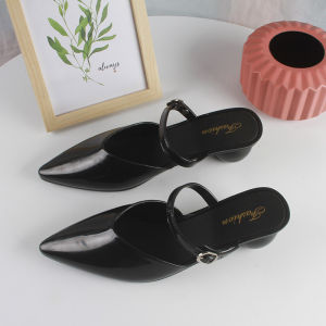 [Free Shipping] Summer New Collection: Stylish Pointed-Toe Low-Heel WomenS Shoes Solid-Color Sandals For Outdoor Wear Casual One-Strap Sandals For Women