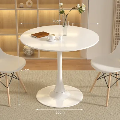 Meja Bundar Minimalis Meja Tamu Bulat 80CM Meja Kopi Meja Teras Putih Meja Tulip