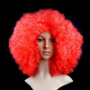 DOHOHO Various Coloured Fashion Props Carnival Party Football Fans Children/Adults Dressing Curly Hair Colorful Wigs Black Afro Curly Wig