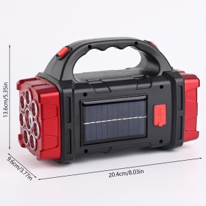 Solar Portable Powerful COB Torch Light USB Rechargeable Outdoor Camping Lamp Emergency Handheld Flashlight Waterproof