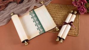 Epakh 2 Pack Blank Paper Scroll Christmas Santas List of Naughty and Nice Scroll 8 x 19 Inch Santa List Scroll Vintage Scroll with Wooden Stick for Writing Drawing Invitation Renaissance Festivals