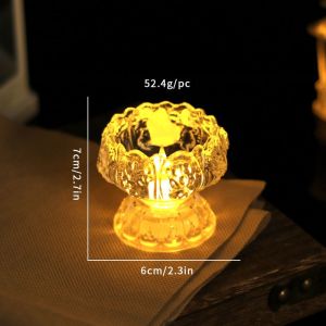 KS ตัวยึดเทียนรูปบัว LED แบบใสสำหรับไฟตกแต่งและเครื่องบูชาของชาวพุทธ