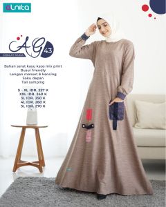 GAMIS ALNITA AG 43 043 DRESS WANITA BAHAN KAOS