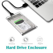 External Hard Disk Case 2.5 inch Free SATA to USB 3.0 Cable Transparent SSD HDD Casing Cover Enclosure Transparent Series 硬盘外壳