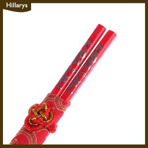 [Hillarys] Đũa Đỏ Túi đựng bằng gỗ Trung Quốc đồ dùng ăn uống thanh đựng thức ăn nhà bếp