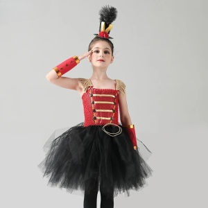 11.11 Classic Ballet Guard Glitter Fluffy Mesh Dress Festive Military Style Skirt Ideal for Holiday Parade Gala Pageant Themed Attire h2610