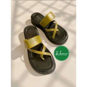 (CHÂN TO TĂNG SIZE) Dép lê nữ đế cao 4PH kiểu xỏ ngón có quai ngang bản to mang êm chân