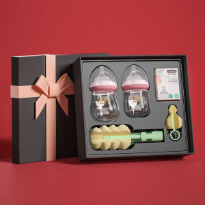 Oberni (Ready Stock) Baby Bottle 120ml 150ml Feeding Newborn Baby Glass Milk Bottle Gift Set Anti-colic 0-6 Months Baby Newborn Gift Set