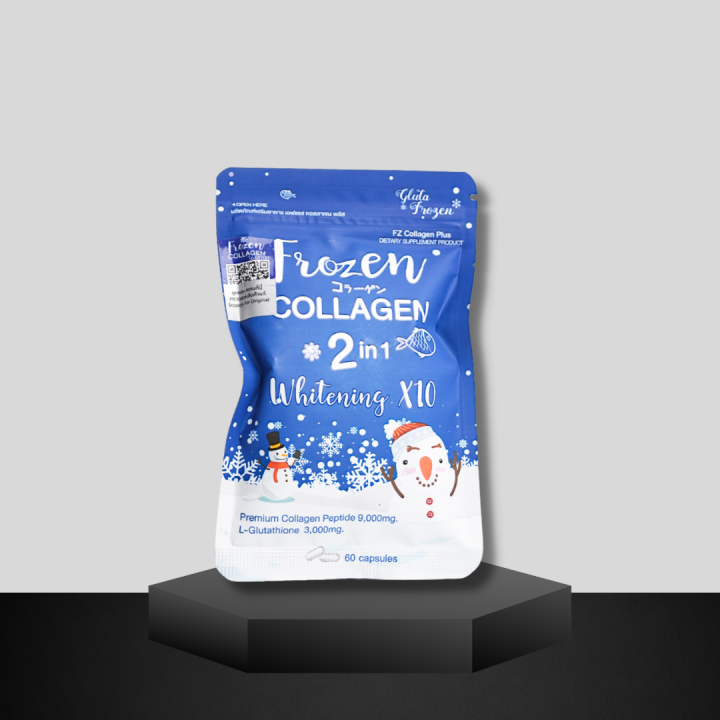Frozen Collagen 2in1 Whitening X10 – Fish Collagen Tripeptide With  Glutathione & Vitamin C, 60 Capsules