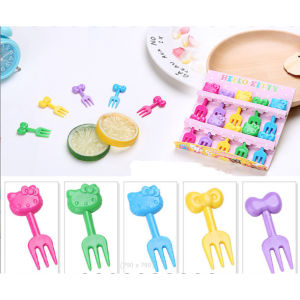 Zaman Now - Garpu Bento Karakter Lucu 10Pcs / Tusukan Buah Kue Hiasan Bekal Import / Tusukan Bento Karakter / Garpu Mini Buah