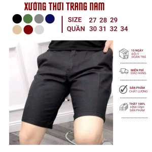 HCM Quần short nam tây âu TRƠN co giãn sang trọng quần ngố giá sỉ hình thật SIZE 27 ĐẾN 34 TS04