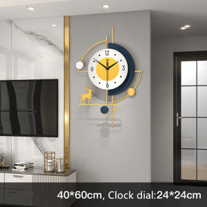 Minimalist Nordic Series Art Deer Wall Clock Hot Sale Home Living Room Simple and Fashion Mute Creative Vintage Clock Decorations 36x66CM