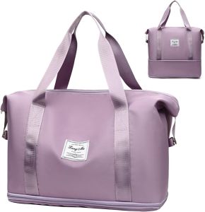 [BAZZAR] Good Quality Large Capacity Folding Waterproof Travel Bags For Women Use For Gym Luggages