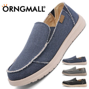 ORNGMALL High Quality Cloth Shoes for Men Classic Comfortable Breathable Slip-on Ultra-light Canvas Shoes Casual Loafers Driving Shoes Suitable for Daily Life Big Size 39~47