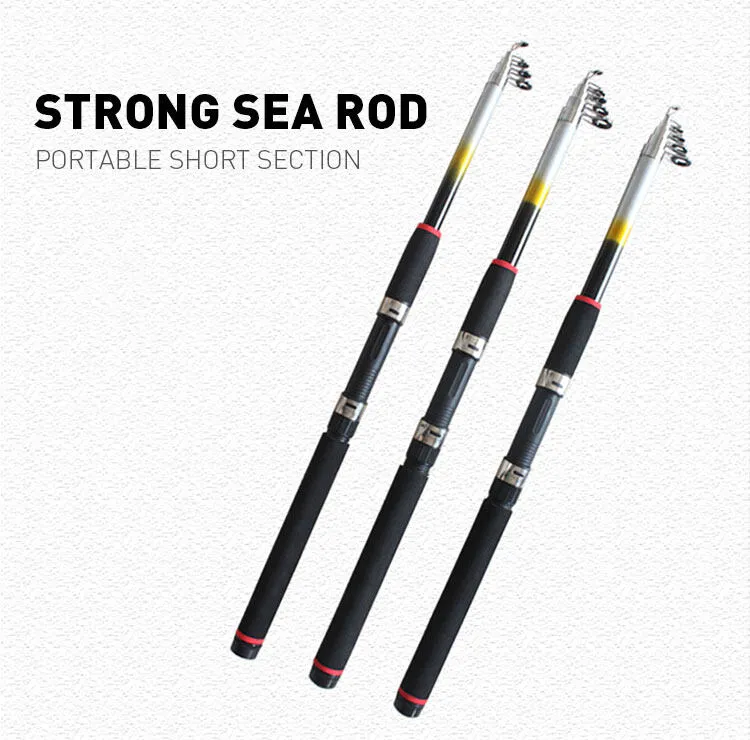 New Portable Telescopic Rod 1.8M 2.1M 2.4M 2.7M 3.0M Carbon Fiber Spinning Rod  Fishing Pole Tackle Long shot fast sea bass pole