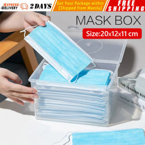 Mask Storage Box Plastic Transparent Storage Container Keep Tidy Organizer for Home Bedroom Dormitory Office Use LZC-Mask-Box