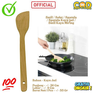 Sutil / Solet / Spatula / Spatula Kayu jati / Sutil Kayu Miring Besar