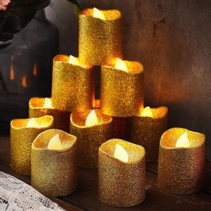Wave LED Candle Light Glitter Smokeless Simulation Candle Lights/Romantic Flameless Flickering Decorative Candle Lamp