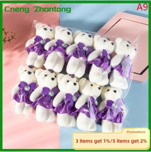 Cneng 10PCS Couple Models Bear Flower Bouquet Cartoon Dolls Wedding Decoration Gifts