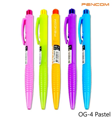 Pencom OG04 ด้ามสีหวาน ปากกาหมึกน้ำมันแบบกด(รับใบเสร็จรบกวนแจ้งในแชท)