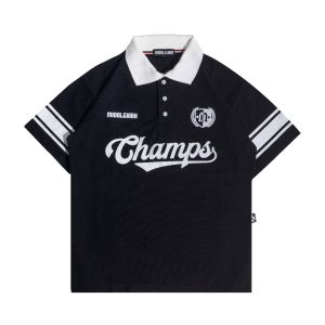 Middlehigh Vintage Short Rugby Polo Shirt - Champs Black